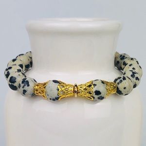 GEMSTONES | Dalmatian Jasper Beaded Bracelet